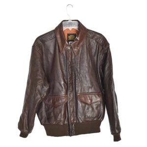 Avirex Goatskin Leather Bomber Jacket